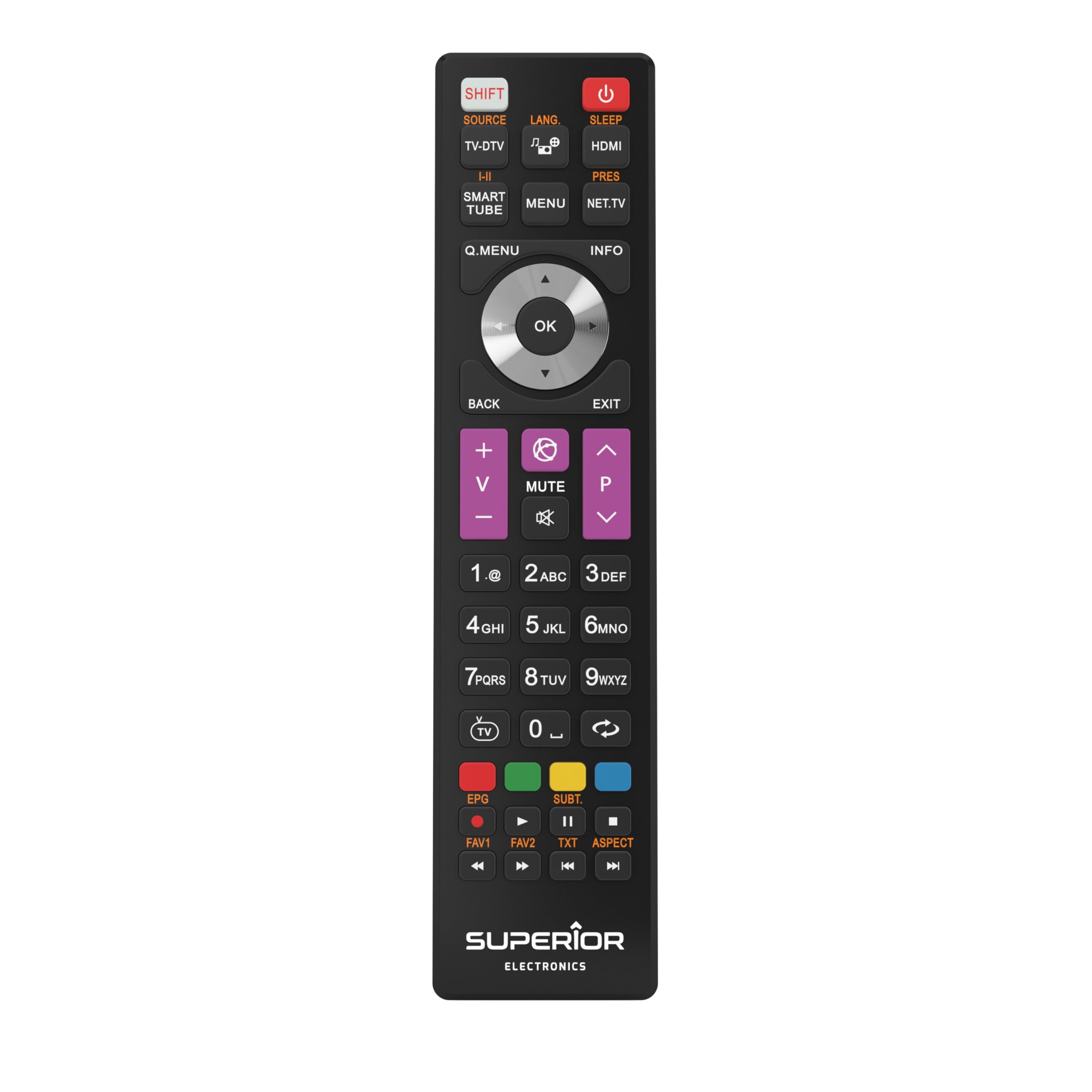 Superior Electronics Replacement Telefunken - Telecomando Universale Compatibile con TV Telefunken - Pronto all'Uso Senza Programmazione - Perfetto per Smart TV - Nero - SUPTRB016