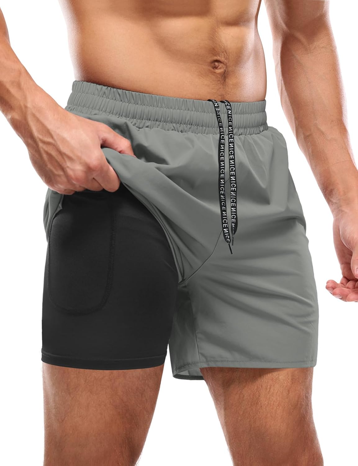 Aolesy Men's 5''/7'' Running Shorts Quick Dry Workout Gym Shorts with Pockets, Tennis Training Athletic（Linerless & Liner）