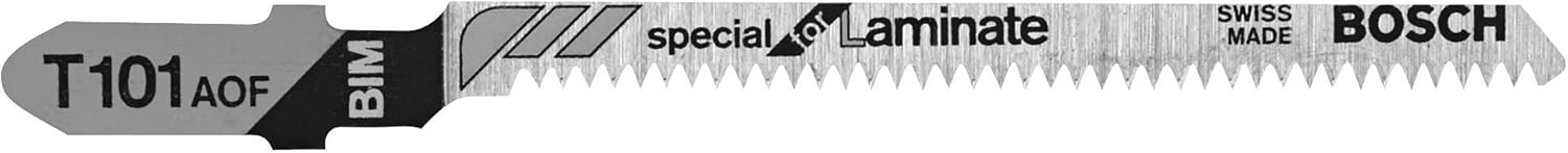 BOSCH T101AOF 5-Piece 3-1/4 In. 20 TPI Special for Laminate T-Shank Jig Saw Blades , Silver