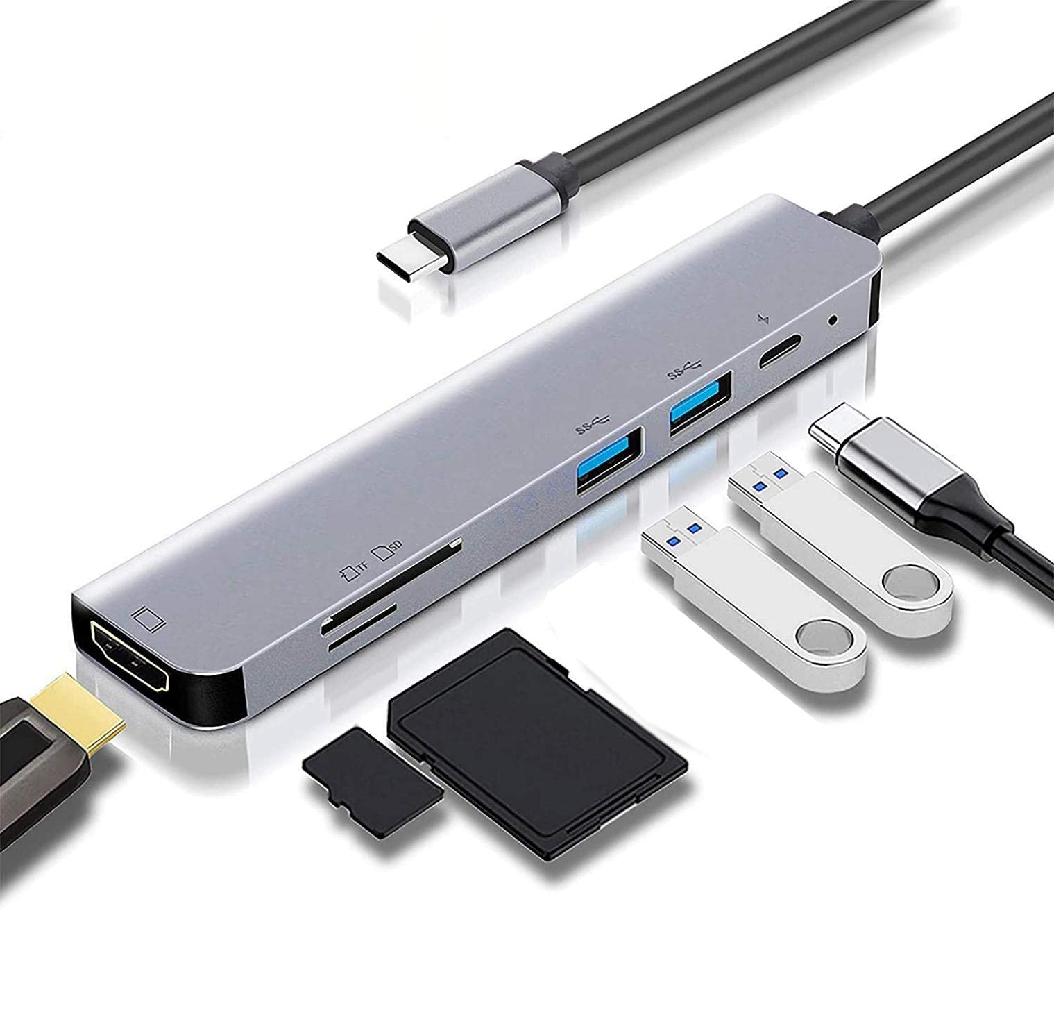 Amazon.com: 7-in-1 USB-C to 4K HDMI Adapter PD Port HDTV Adapter