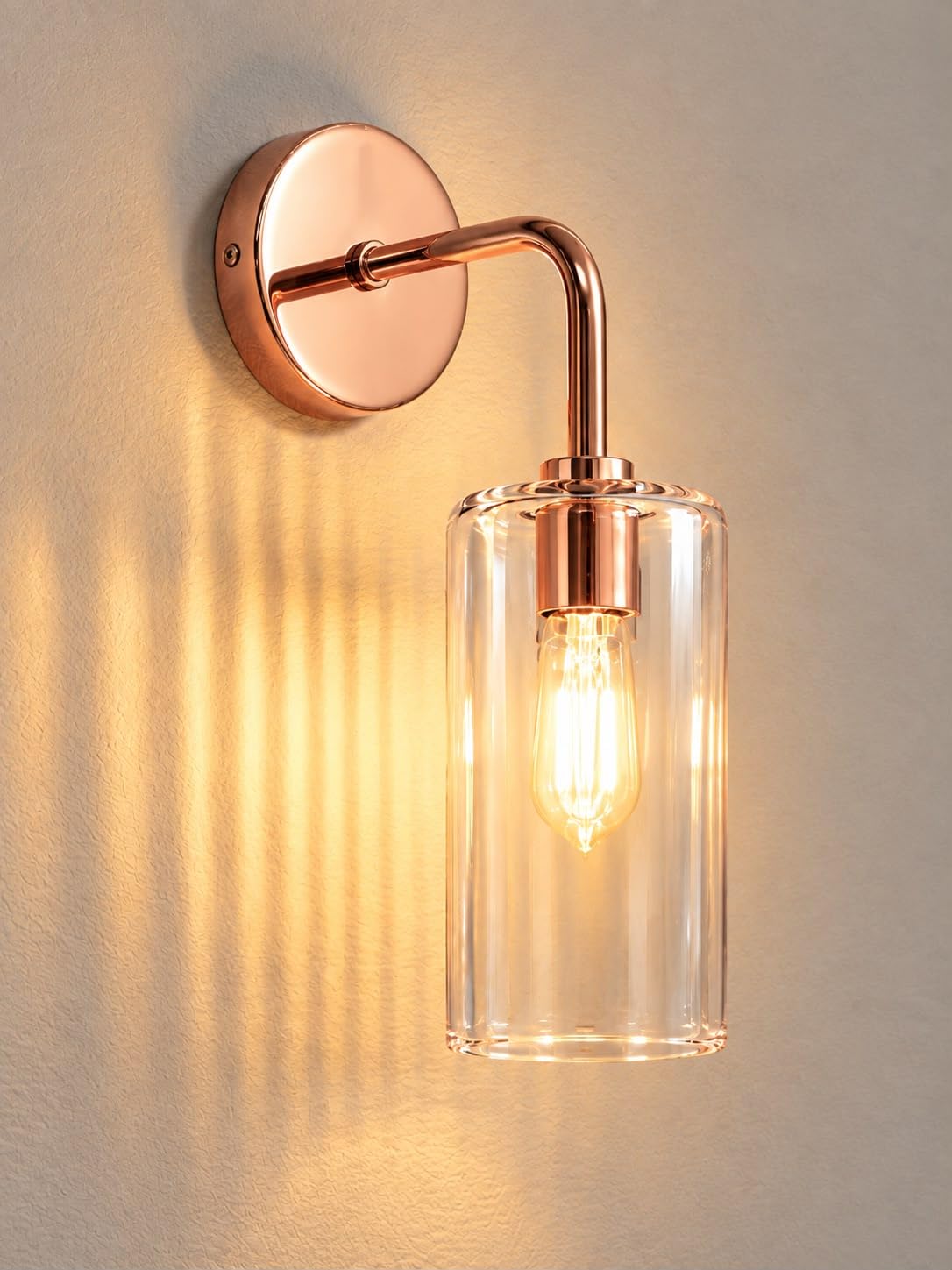 Rose Gold Wall Light - Elegant Crystal Sconce -1