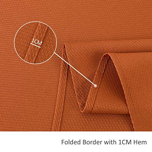 Image of maxmill Textured Rectangle Tablecloth Water Resistant Wrinkle Free Spill-Proof, Soft Jacquard Table Cloth for Buffet Banquet Parties Event Holiday Dinner, Indoor and Outdoor Use, 60 x 84 Inch Rust