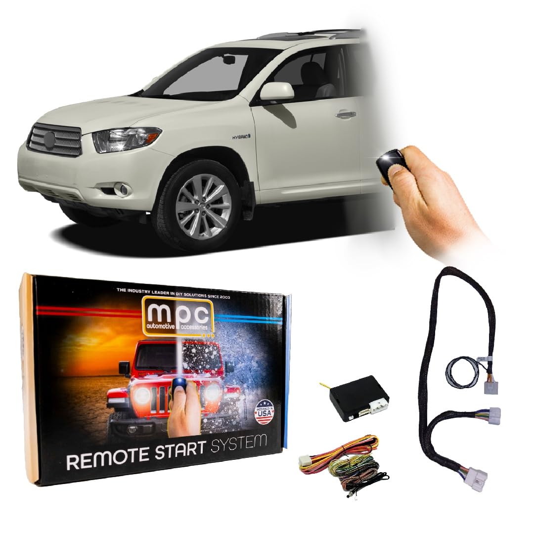 MPC Remote Starter Compatible with 2008-2010 Toyota Highlander |Gas| |Dot-Key 2| Plugin T-Harness - Use Your Factory Key Fob to Activate - Custom Firmware - USA Tech Support