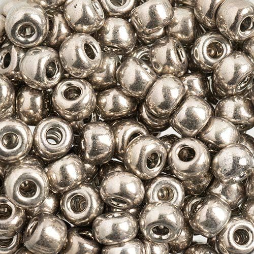 Preciosa Czech Seed Beads 32/0 (8mm) Bright Silver - 250g Bulk Bag Beads for Jewelry Making and Crafts