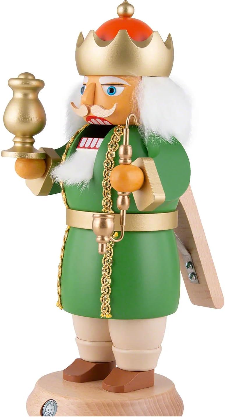 MRB Handmade incense smokers RAUCHKNACKER® DIE DREI WEISEN Original handmade ore mountains 14X27 CM Strictly limited edition holy three kings gratis 1 pack of incense candles (Caspar), Large