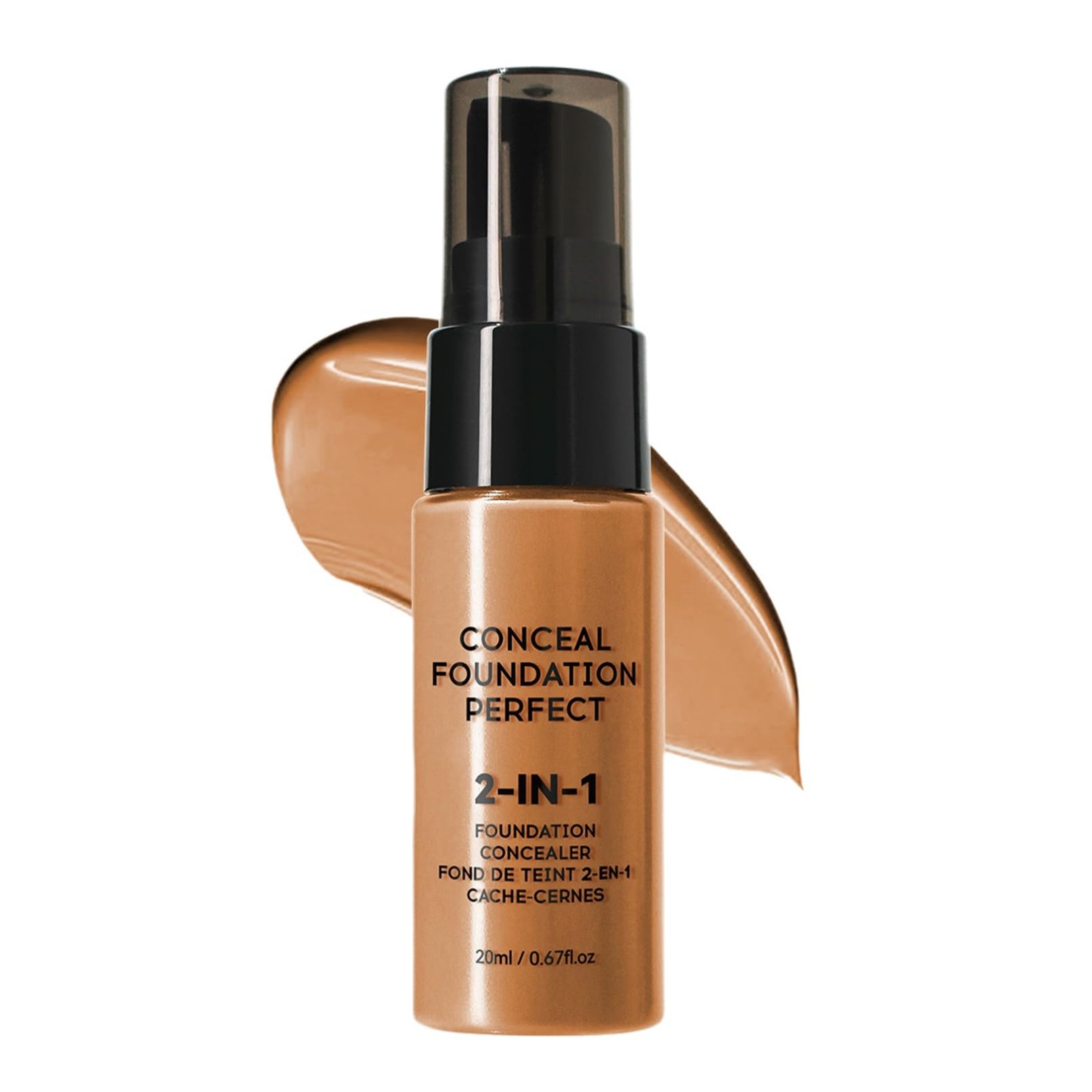 TiaoBug Sweat Proof Matte Liquid Foundation Waterproof Full Coverage Long Lasting Concealer Makeup Lightweight Blendable Natural Finish Coffee