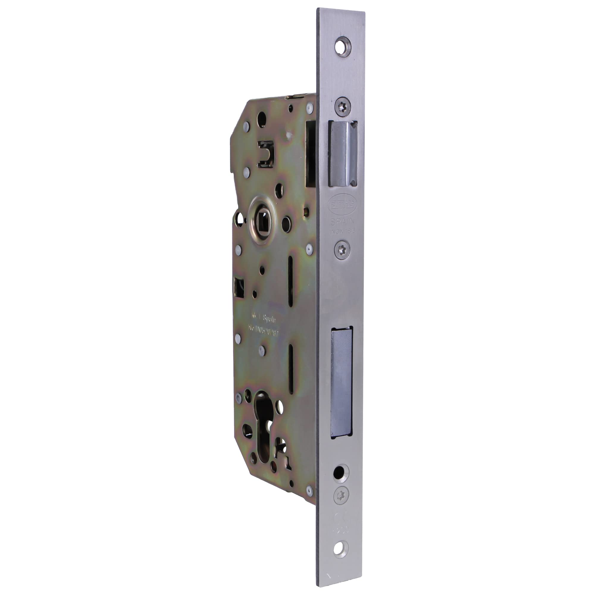 Amig Silver-Plated Mate - 5 Lever Mortice Lock | Steel Dead Bolt For Exterior & Front Doors | Reversible Handle | Mortise Lock For Wooden Doors | Sliding Window Security | Silver-Plated Matte, Steel