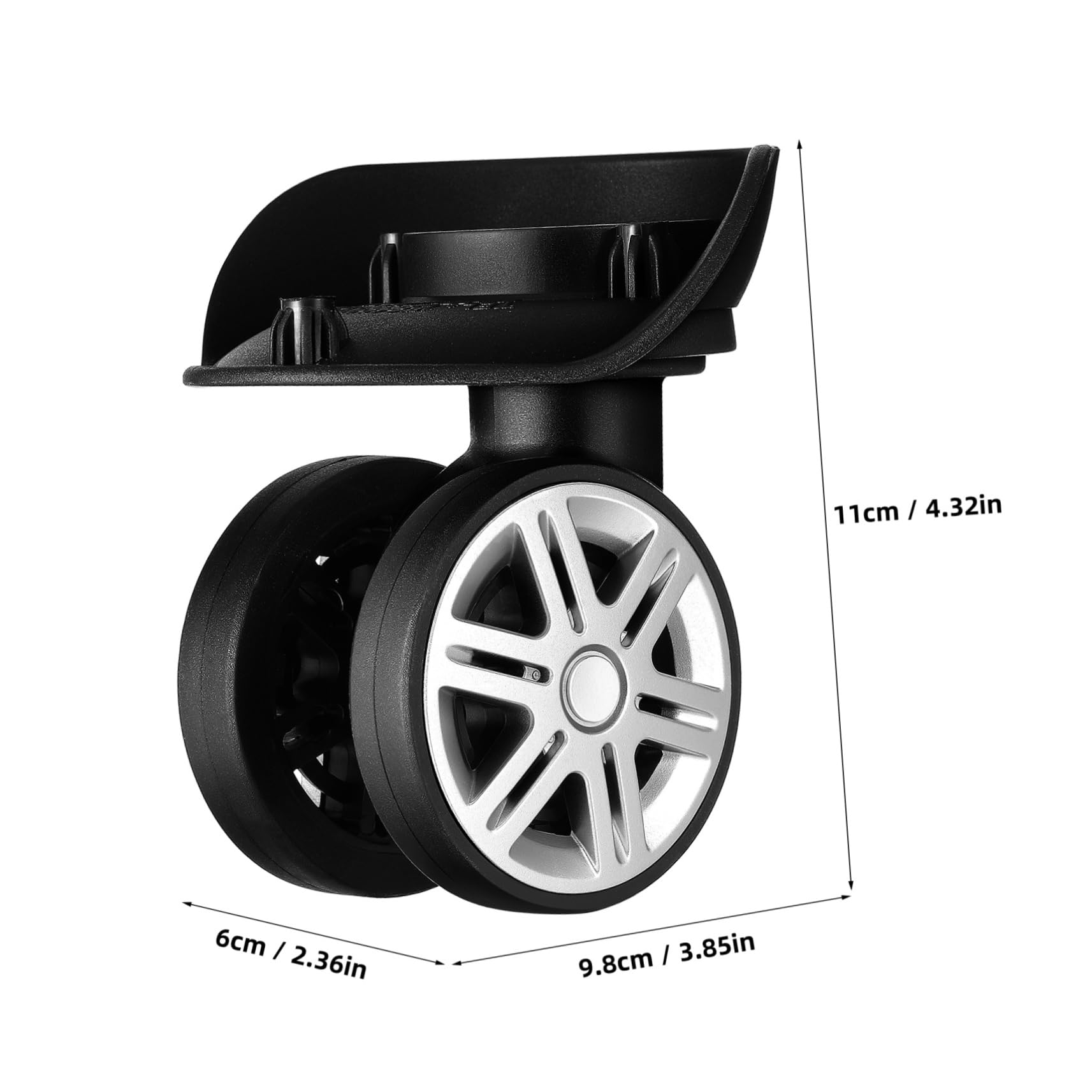 Lot de 4 roulettes pour Valise en Abs Design Double-Roue, Remplacement Compatible Trolley, Direction Flexible Suspendre Renforcée