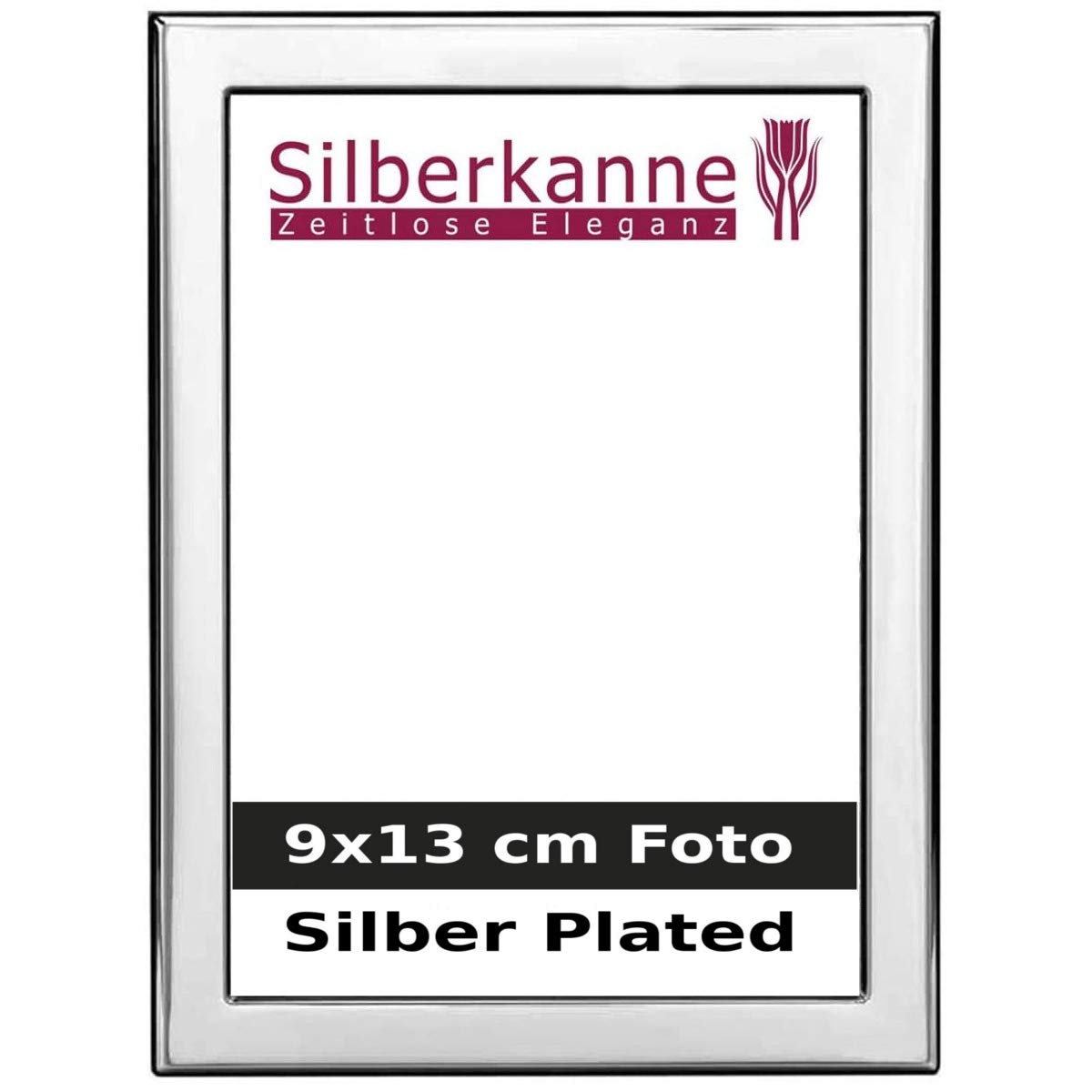 Bilderrahmen Arenzano 9x13 cm Foto mit Holzrücken Premium Silber Plated edel versilbert in Top Verarbeitung