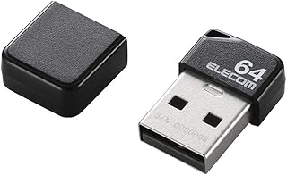 エレコム USBメモリ 64GB USB2.0 小型 キャップ付ブラック MF-SU2B64GBK