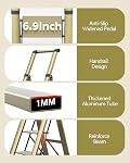 WOA WOA Step Ladder 4 Step Folding, Lightweight Portable Stepladder with Anti-Split Pedal, Ladders with Convenient Handgrip, Aluminum Step Stool for Library, Home, Bedroom - Gold