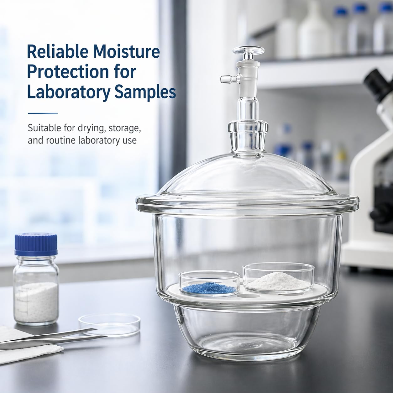 Lab Glass Desiccators with Porcelain,Glass Material Resistant to Acid and Alkali Corrosion,Dessicator 180 mm Size (Vacuum Desiccator(7.1 Inch 180MM))