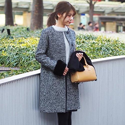 Amazon ジュエルチェンジズ Jewel Changes Joc ツイード 袖ファー付き ノーカラー コート ブラック 36 30 コート ジャケット 通販