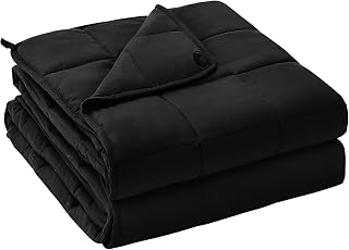 Yescool 20 lbs Weighted Blanket Queen Size 60x80 Black - Cooling Breathable Glass Beads, Machine Washable for Adults 190-210 lbs