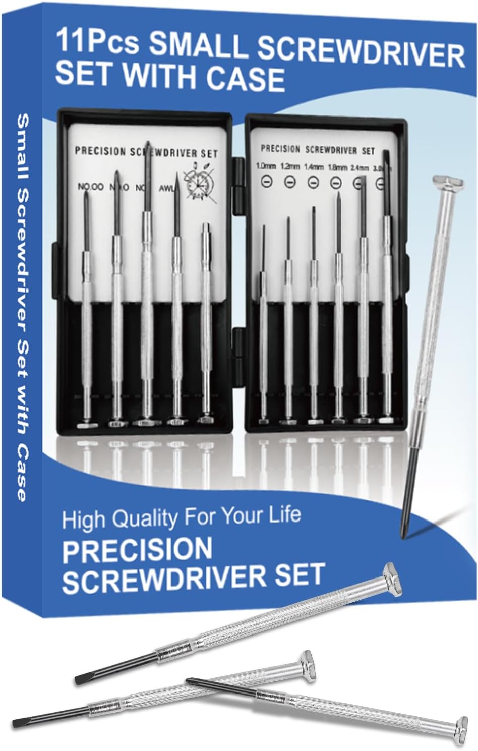 11Pcs Small Screwdriver Set with Hard Case, Tiny Mini Screw Driver Kit