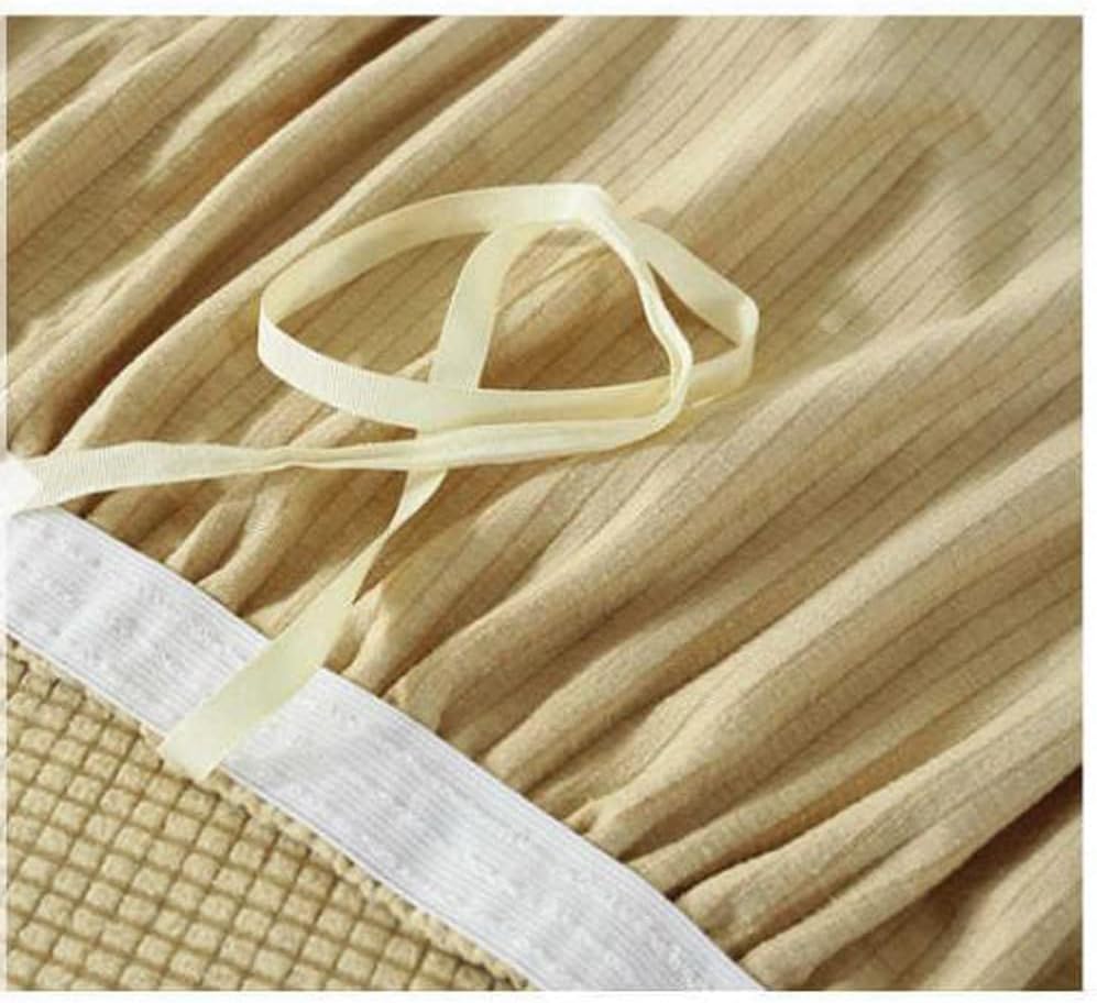 Housse de canapé extra large beige 5 places extensible pour grand canapé d'angle - 6