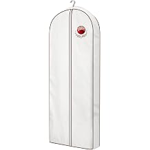 MISSLO 65" Cotton Garment Bag for Long Dress Breathable Fur Coat Storage Bag Women Dress Cover Luxury Garment Bags for Hanging Clothes Travel for Fur Coat, Jacket, Gown, Suit
