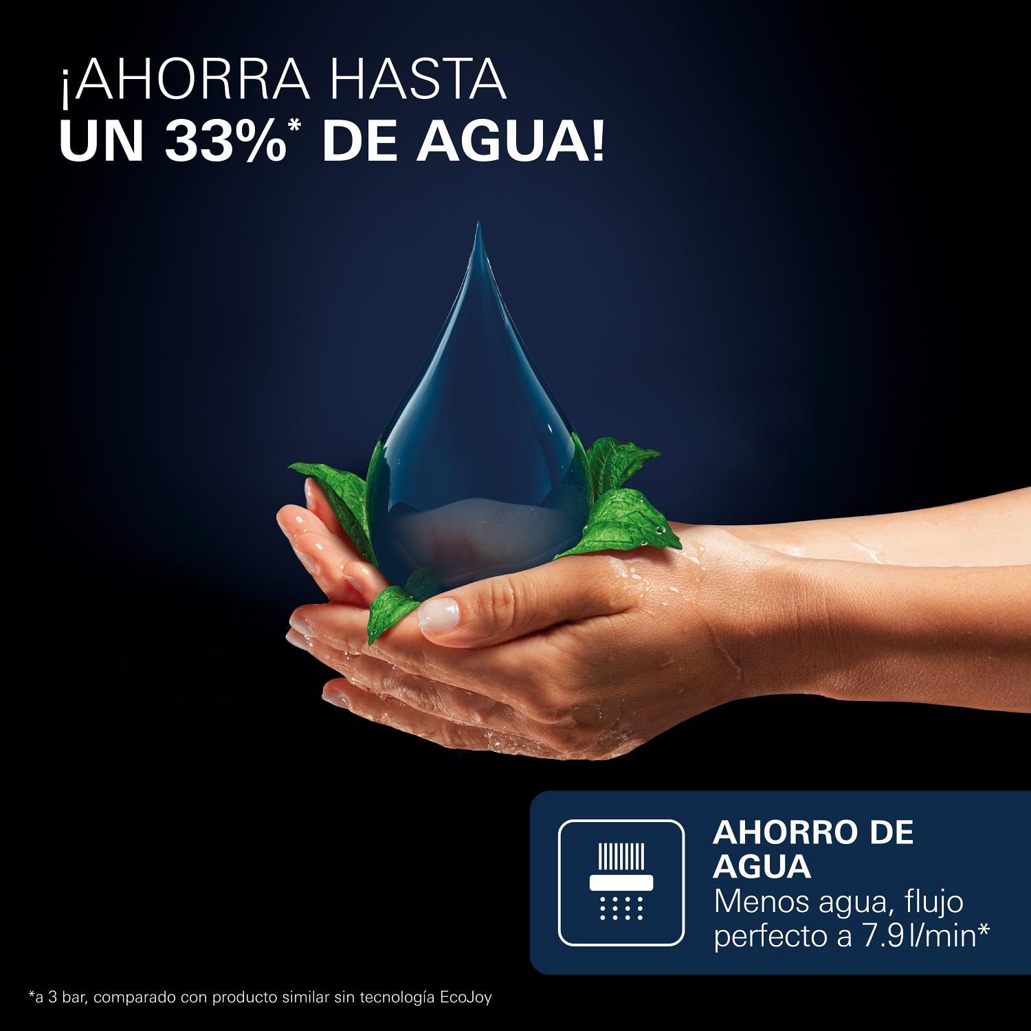 Alcachofa de Ducha GROHE Vitalio Joy+ 120, 3 chorros: Lluvia, Jet, Booster (Ø120mm, ahorro 7,9 l/min, antiquemaduras, montaje universal), Cromo, 1348640000