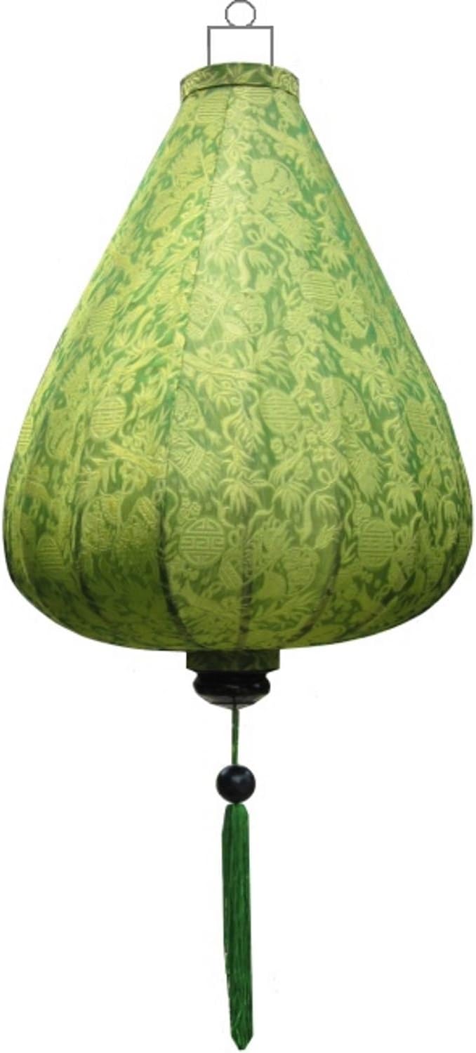 Lampionsenzo Vietnamese Silk Lantern Drops Green by