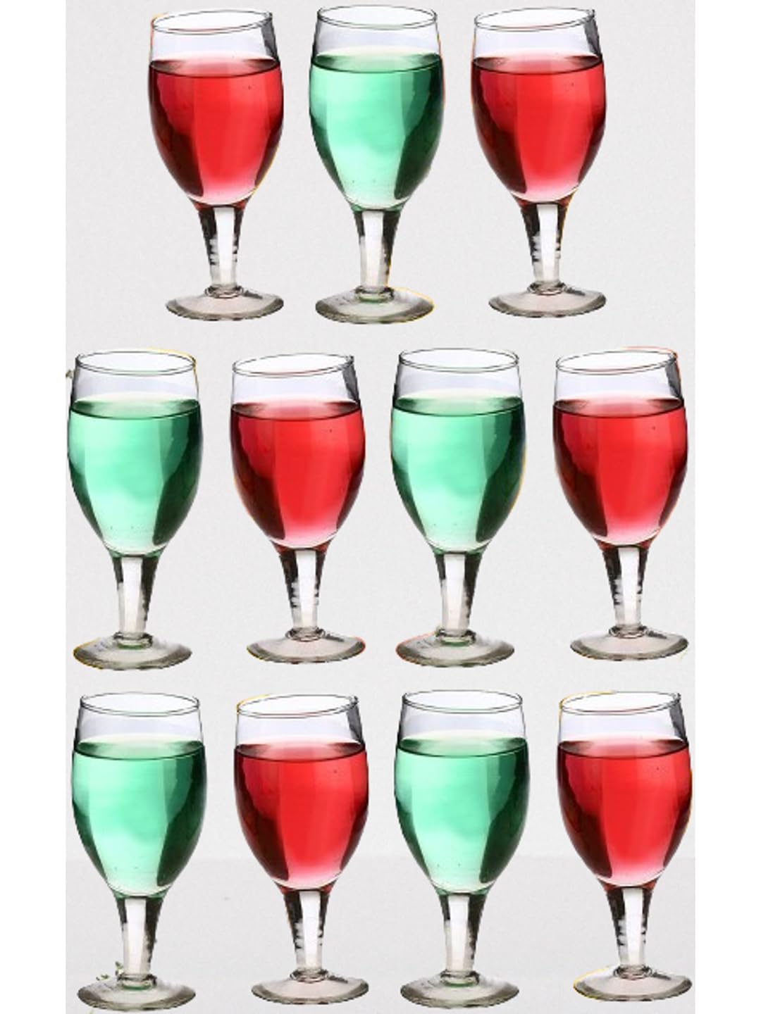 AFAST Party Perfect Glasses for Water, Juice, Cocktails, Cold Drinks and Other Drinking Beverages, Glass, Clear, Pack of 11, 6 X 6 X 13.5 CM