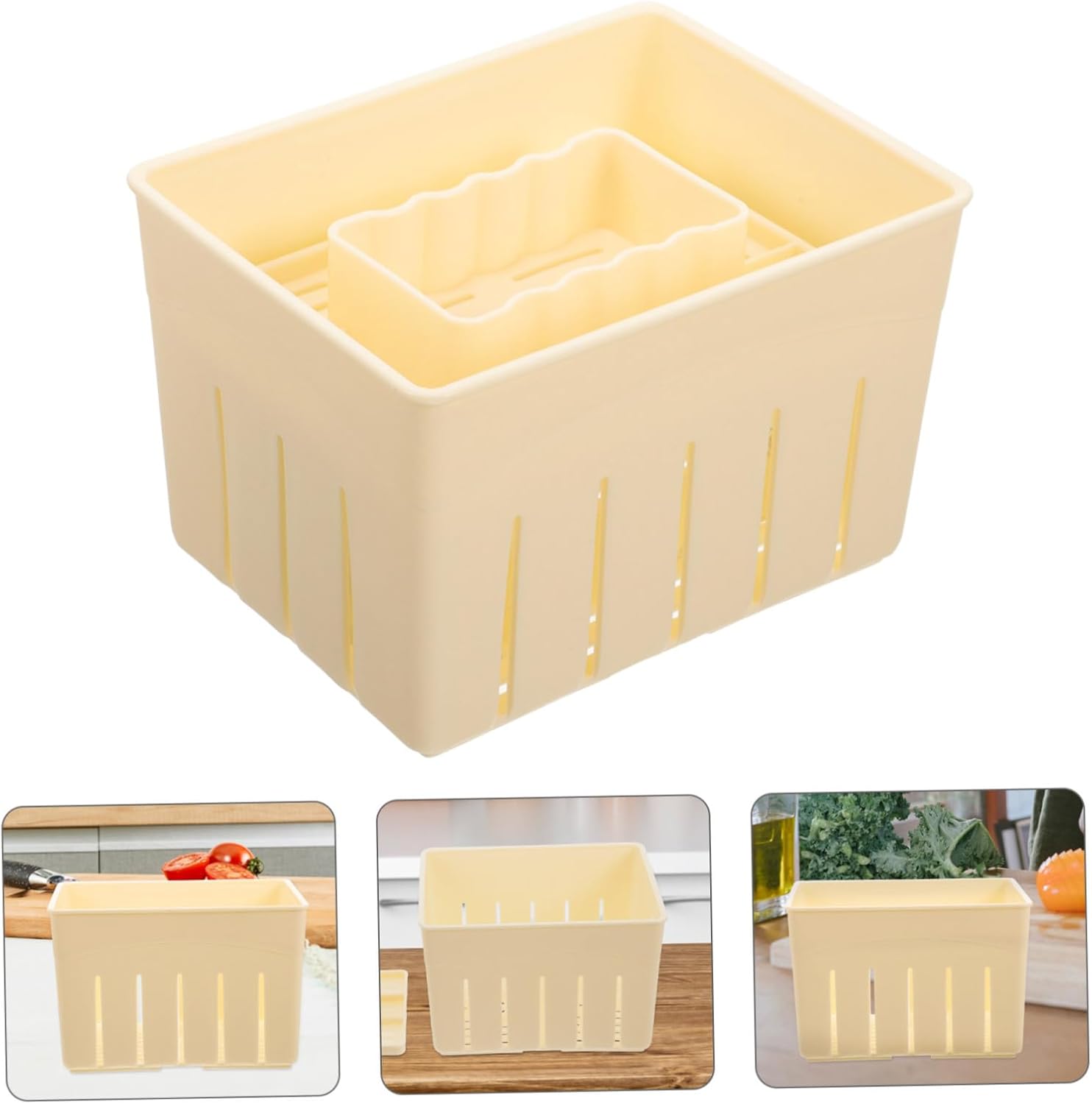 Tofu Cheese Press Mold 3 Sets Plastic with Lid for Kitchen