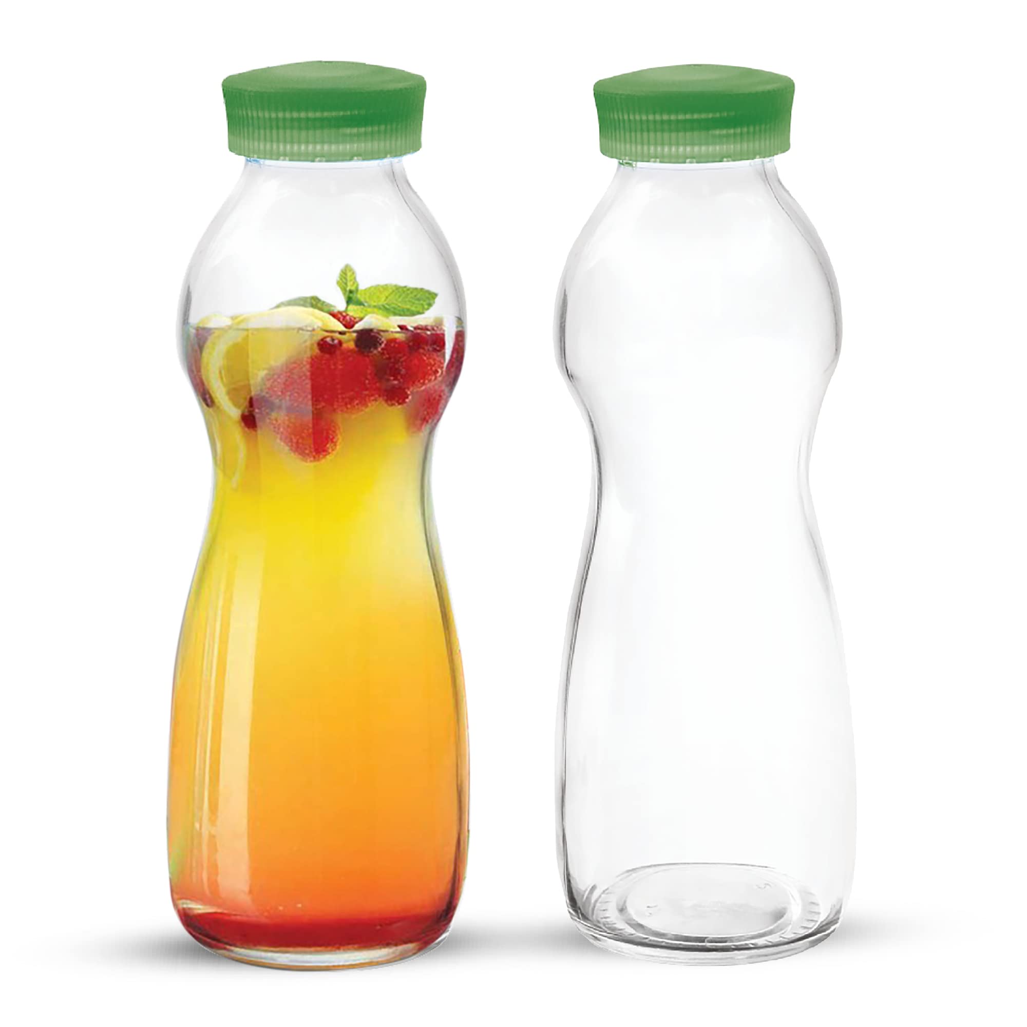 Treo by Milton Eazy Grip Borosilicate Glass Bottle, Set of 2, 500 ml Each, Green | BPA Free | Leak Proof | Ideal for Water | Milk | Juice | Cocktail | Fusion Water | Chaas (B09DHLXWLN) Amazon Price History, Amazon Price Tracker