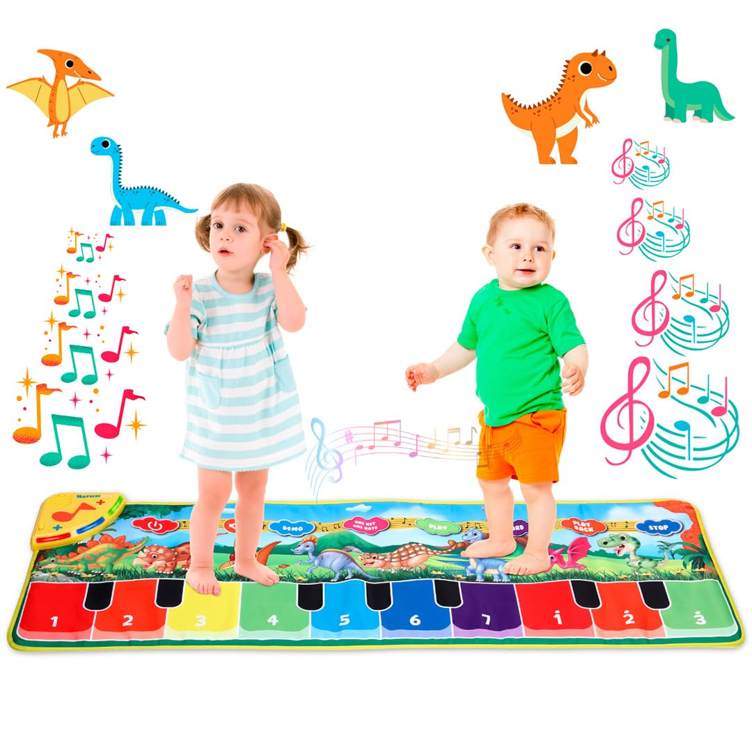 NK Alfombra Musical para Bebé con 8 Sonidos del Mar LED - Piano Infantil Juguete para Niños 3 4 5 años, Regalo Original Montessori Cumpleaños Navidad, Plegable, Función Record/Playback (110x36cm) — view 9