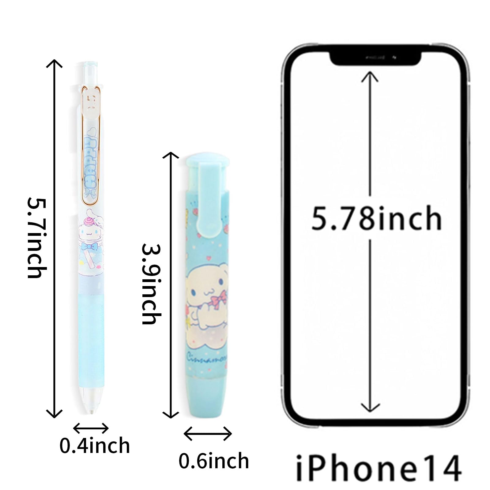 piurlzw 6 Pcs Mechanical Pencils with 5 Pcs Retractable Eraser, Cute Eraser Pencil, Cartoon Creative Stationery Supplies for Girls: Black