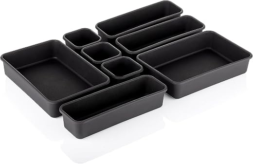 Kuber Industries Acrylic Storage Organizer Set | Kitchen Organizer | Makeup Organizer Tray Set | Desk Drawer Divider Tray...