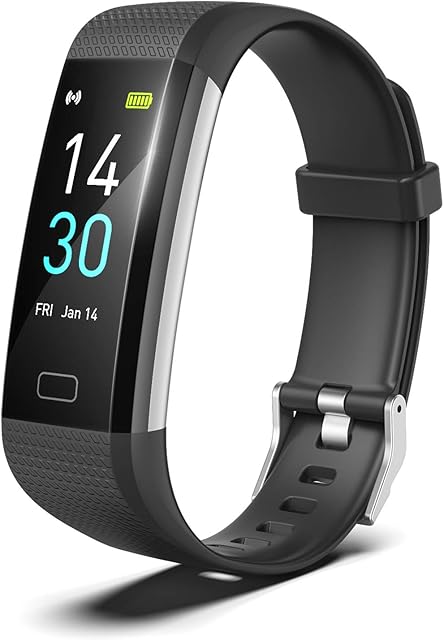 Fitness Trackers, IP68 Smart Bracelet Advanced Bluetooth Bracelet Waterpoof Activity Watch with Heart Rate and Sleep Monitor & SMS Call Notification,Calorie Pedometer Temperature Monitor Watch
