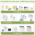 Flange Inserts 10PCS 13/15/17/19/21mm*2 Compatible with Momcozy M5/M6/M9/S12pro/S9pro/Spectra/Medela/Willow/TSRETE 24mm Breast Pump Shields/Flanges,Reduce 24mm Tunnel Down to Correct Size