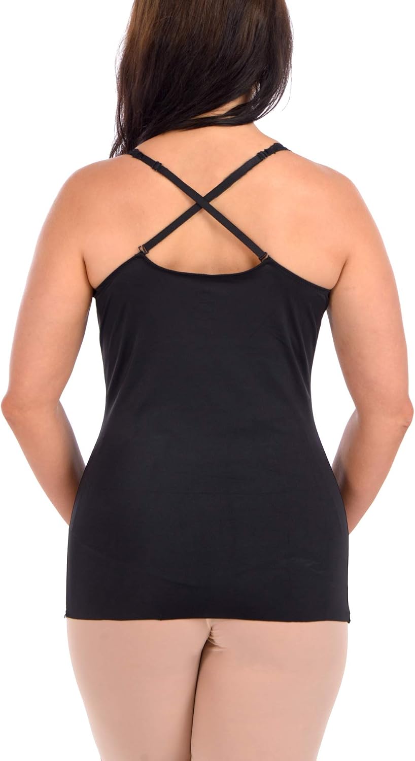 Women’s Lightweight Smooth and Silky Body Shaping Camisole with Adjustable Straps and Lace Trim