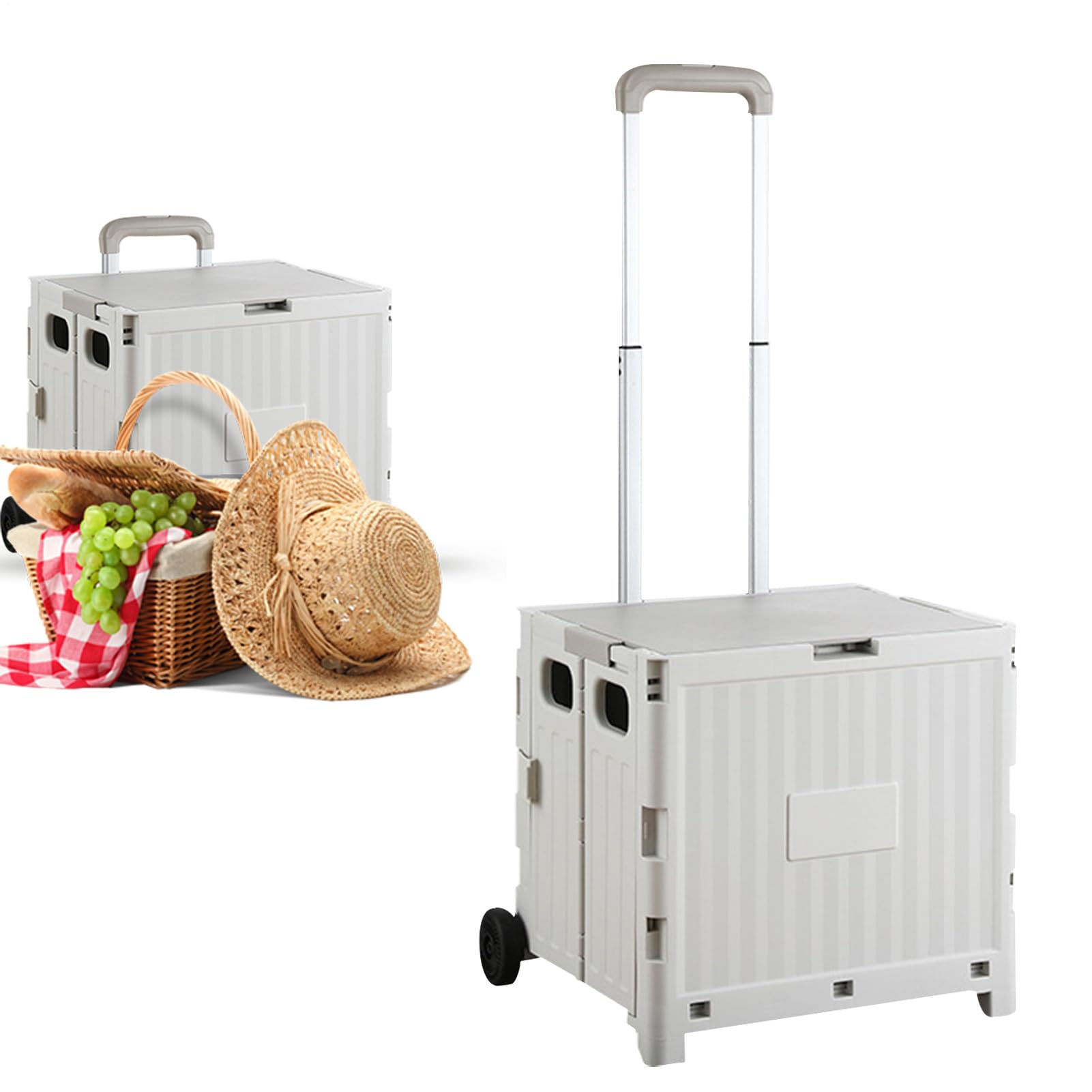 Caisse roulante pliable avec roues pour courses et appartement