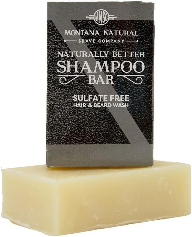 MNSC Mountain Man Solid Shampoo Bar and Beard Wash, Sulfate-Free, Eco-Friendly, Vegan, All-Natural, Plant-Derived, Made in USA