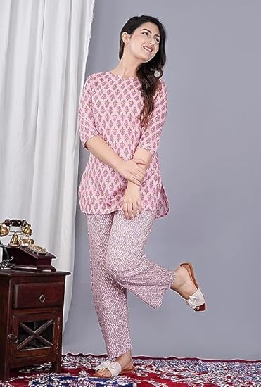 LAKESE Cotton Printed Night Suit for Women's Shirt and Pyjama Sleep wear Set for Womens and Girls Combo Pack