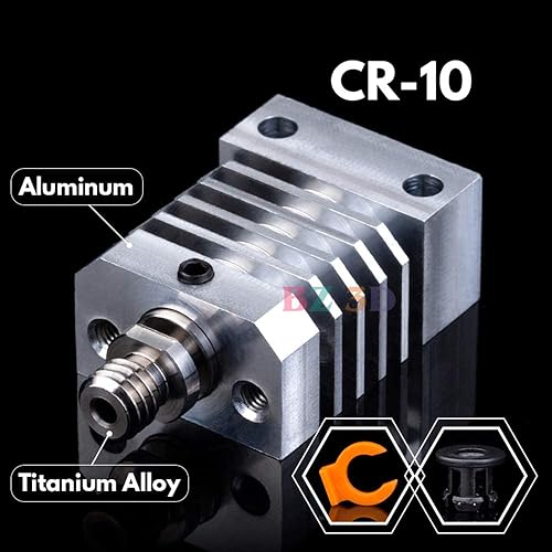 Vista 18 de Ender 3 Kit de actualización Hotend de metal, aleación de titanio, boquilla de latón MK8 de 0.016 in para impresora 3D Ender 3/V2/Pro/Max/Ender