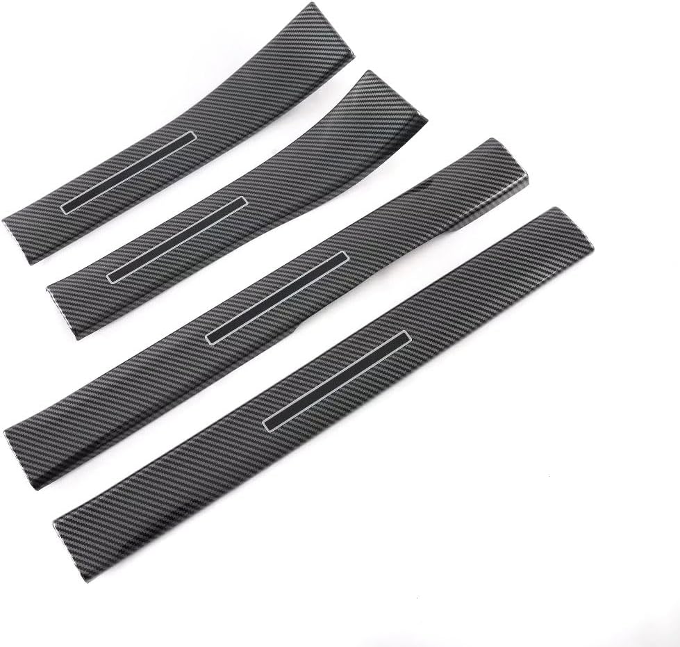8pcs Carbon Fiber Side Door Sill Plate Cover Trim Molding Trim Molding Strip Decorative Emblems Compatible with Honda CRV CR-V 2023 2024 2025 2026 Side Door Sill Trim