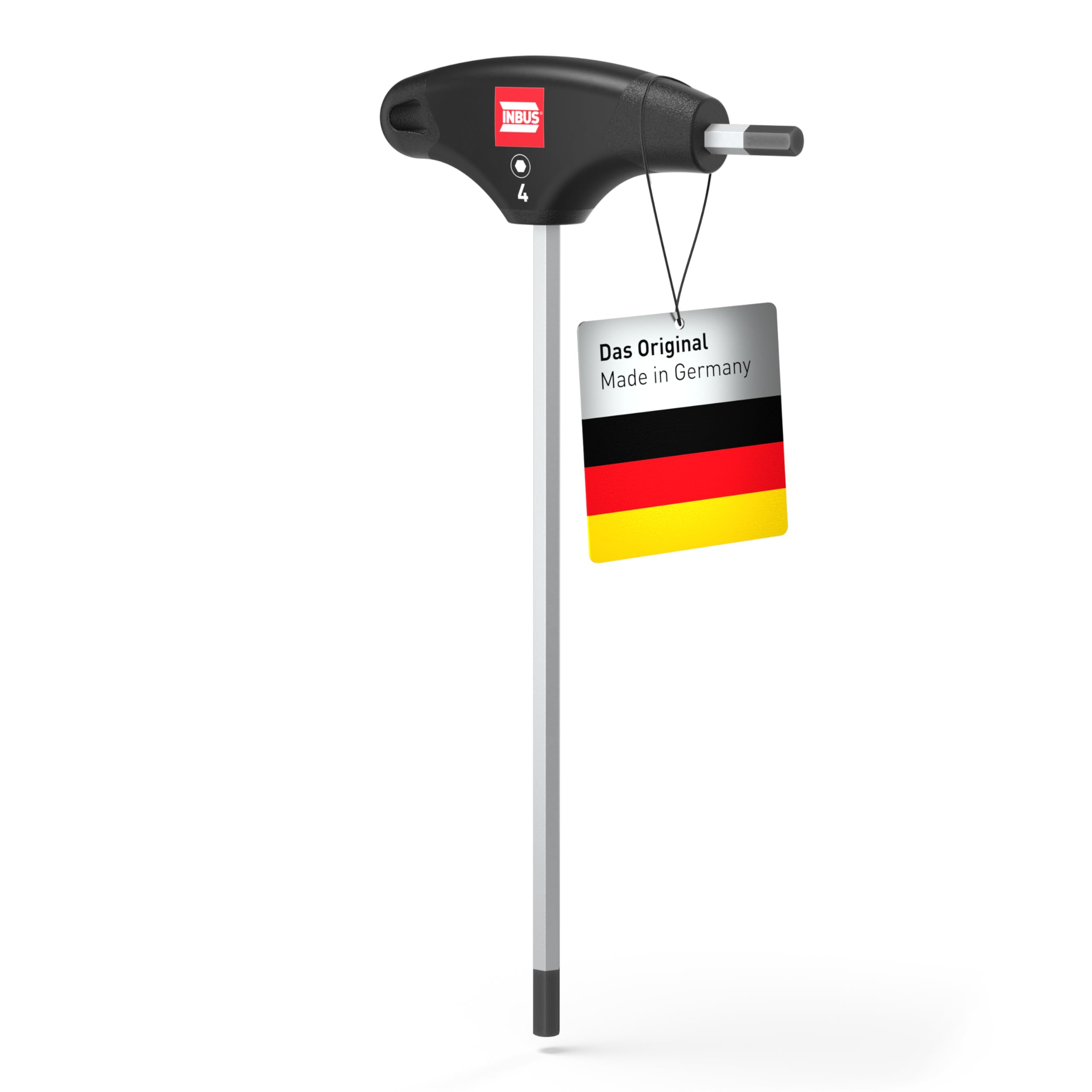 INBUS® 70075 Llave hexagonal con mango en T 4mm, con HybridTouch — Made in Germany