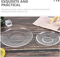 Vista 7 de Housoutil Plato de té de vidrio Platos de café Platillos de placa de vidrio transparente: 2 piezas de soporte de bolsa de té Decoración de mesa