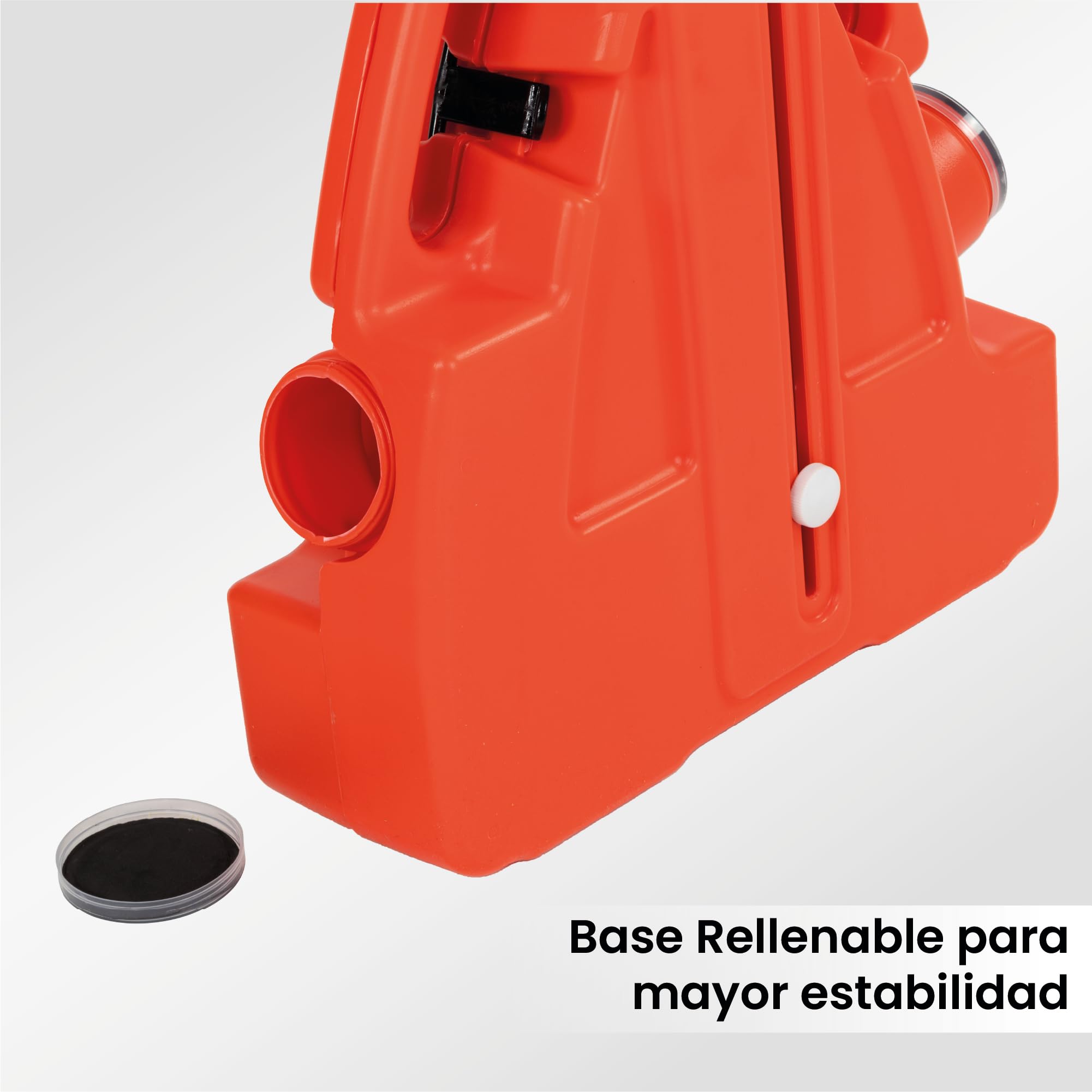 Barricada Extensible hasta 2m Rellenable y Reflectante – Vallas Extensibles de Obra – Barrera Portátil con Asa y Bloqueo para Seguridad, Construcción y Control de Espacios