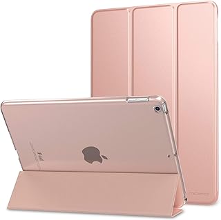 MOKO iPad 9.7 ケース 2018/2017 MoKo iPad 9.7型 第6/5世代用 保護カバー スタンドケース オートスリープ対応 高級PUレザーPC製 裏地マイクロファイバー 軽量 薄型 傷つき/汚れ防止 スマートケース 半透明 RoseGold