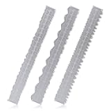 JJUNW 3 Pcs Deckle Edge Ruler Carbon Steel Metal Paper Tearing Ruler Craft Ruler for Cutting Paper to Wavy Line Jagged and Irregular Edges for School Office Architect and Drawing