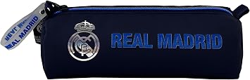 CYPBRANDS - Real Madrid, Pencil Case, Pencil Case, Cylinder Case, School Supplies, Blue Colour, Official Product