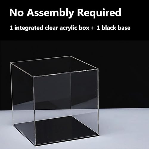 Miniatura 4 de Cliselda Vitrina de acrílico totalmente ensamblada con base negra de 4 x 4 x 4 pulgadas, caja de acrílico cuadrada transparente, cubos pequeños