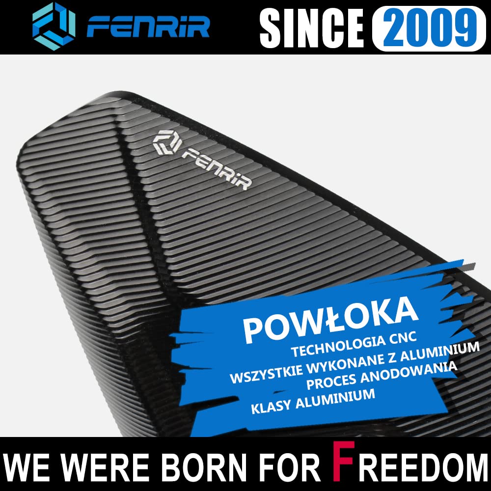 FENRIR E24 lusterko kierownicy motocykla wsteczne na kierownicę lusterko boczne sprawdzone pod kątem ochrony przed oślepieniem czarne aluminium CNC do rowerów typu Naked sport klasyczne Cafe Racer
