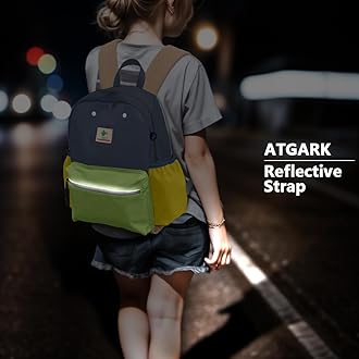 atgark Kids Backpacks, Unisex, Large, Avocado - L, Modern, Cartoon, 15" H, 1L, 13.12 oz, Nylon, Zipper, 6-9 Years, School & Travel