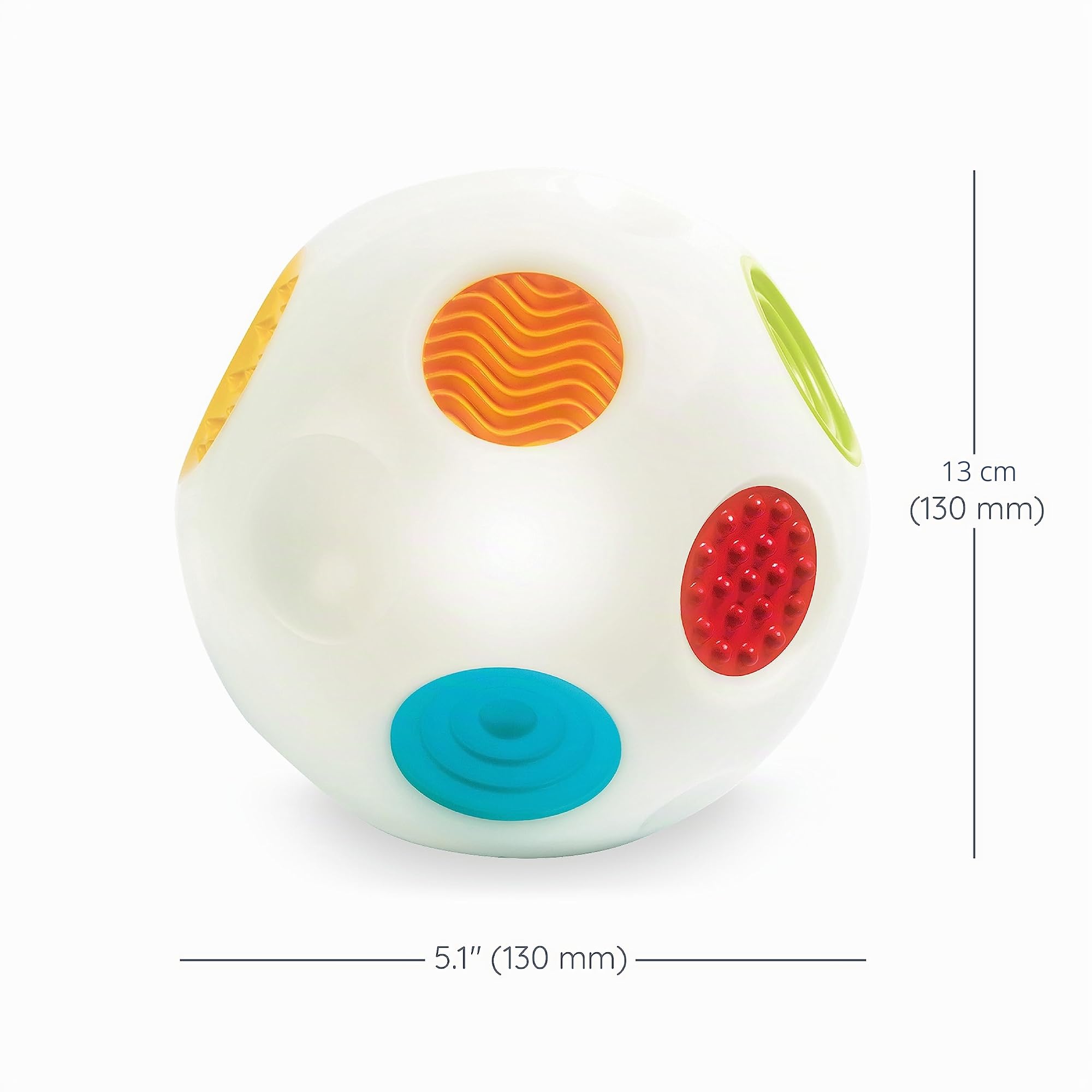 Infantino - Senso Sensoriale - Stimola lo Sviluppo Sensoriale - Palla Sonora Musicale - Giocattoli Educativi - Favorisce le Competenze Motorie - Regalo Neonato per Bambini da 9 a 36 Mesi