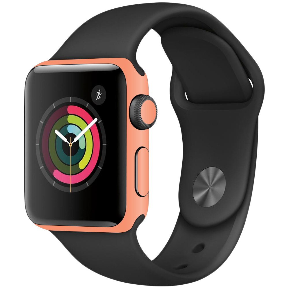 MightySkins Skin Compatible with Apple Watch Series 2 38mm - Solid Peach | Protective, Durable, and Unique Vinyl Decal wrap Cover | Easy to Apply, Remove, and Change Styles | Made in The USA