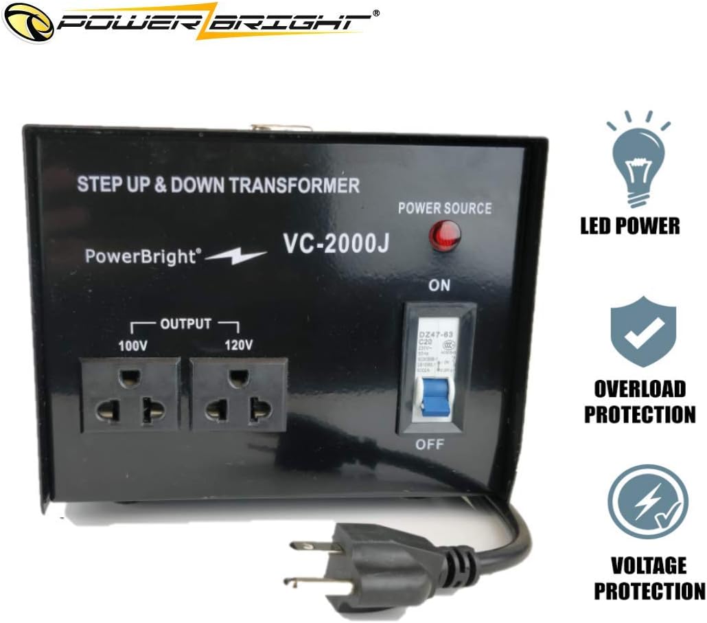 PowerBright 2000 Watts Japanese Voltage Transformers, Step Up and Down