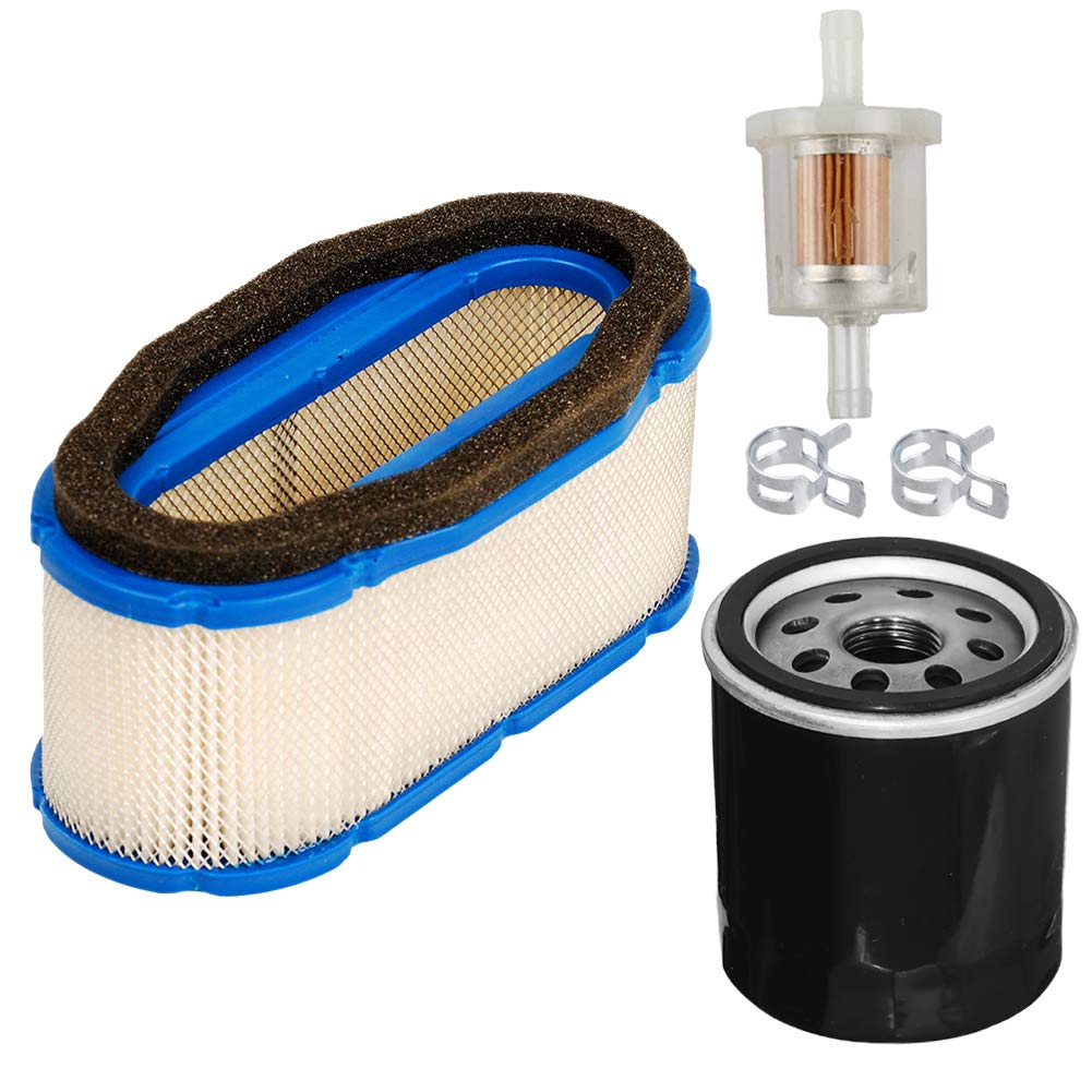 HIFROM 11013-7024 Air Filter with 49065-7010 Oil Filter Fuel Filter Tune Up kit Compatible with Kawasaki FH601V FH641V FH680V FH721V John Deere 717A